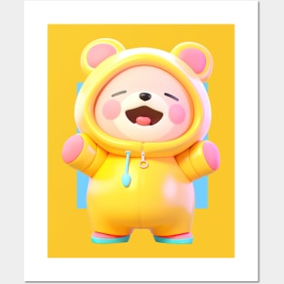 AKBLM - HAPPY CHIBI チビ KUMA WANTS HUGS | KAWAII 3D ANIME MASCOT Posters and Art